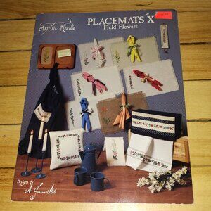 Placemats X Field Flowers Needlepoint Booklet (Artistic Needle, 1988)